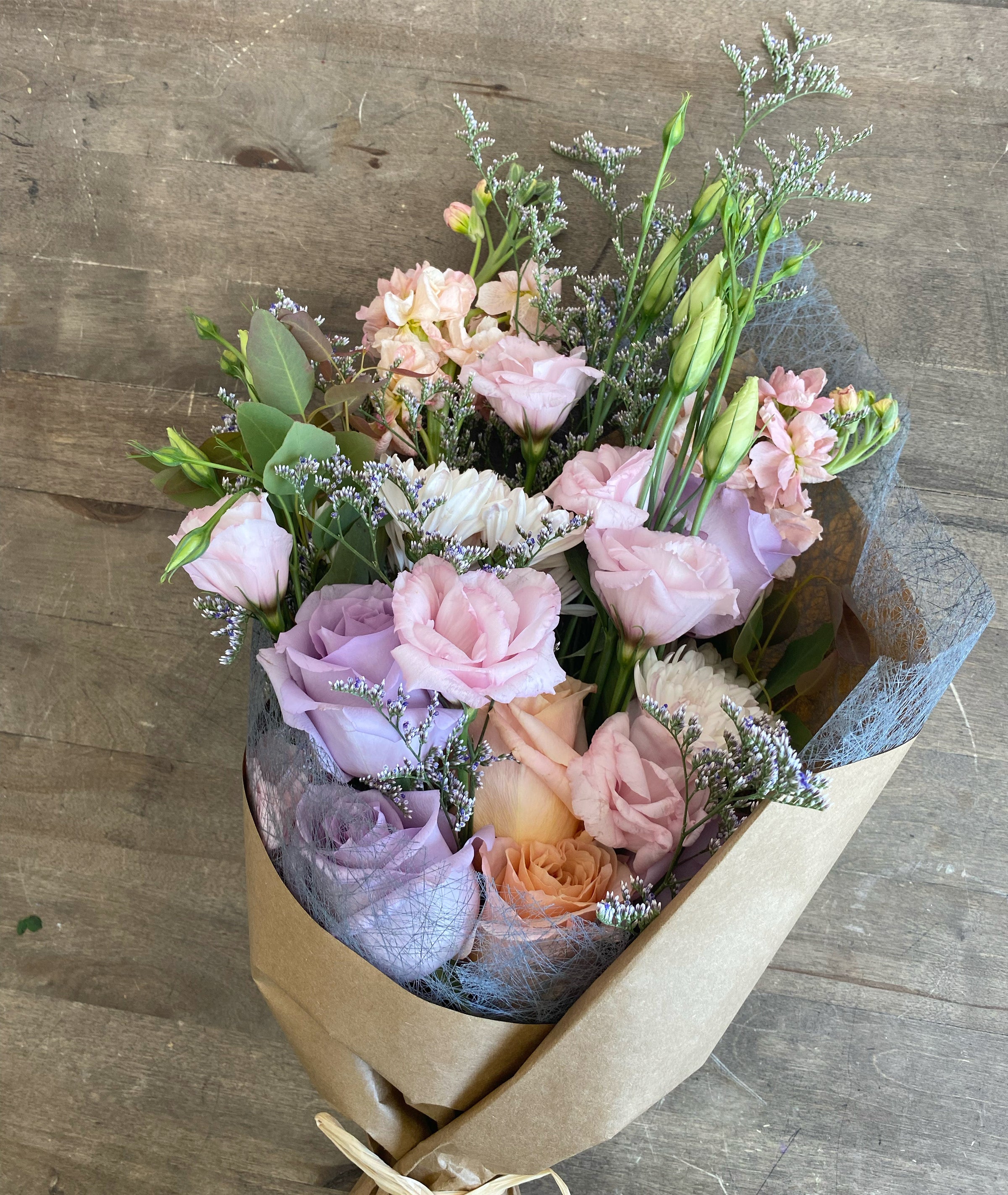 Pastel Box of Ranunculus and Pink Lisianthus Box